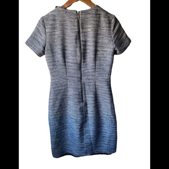 Karl Lagerfeld short sleeve blue and white tweed style shift dress size 2 - Picture 2 of 13